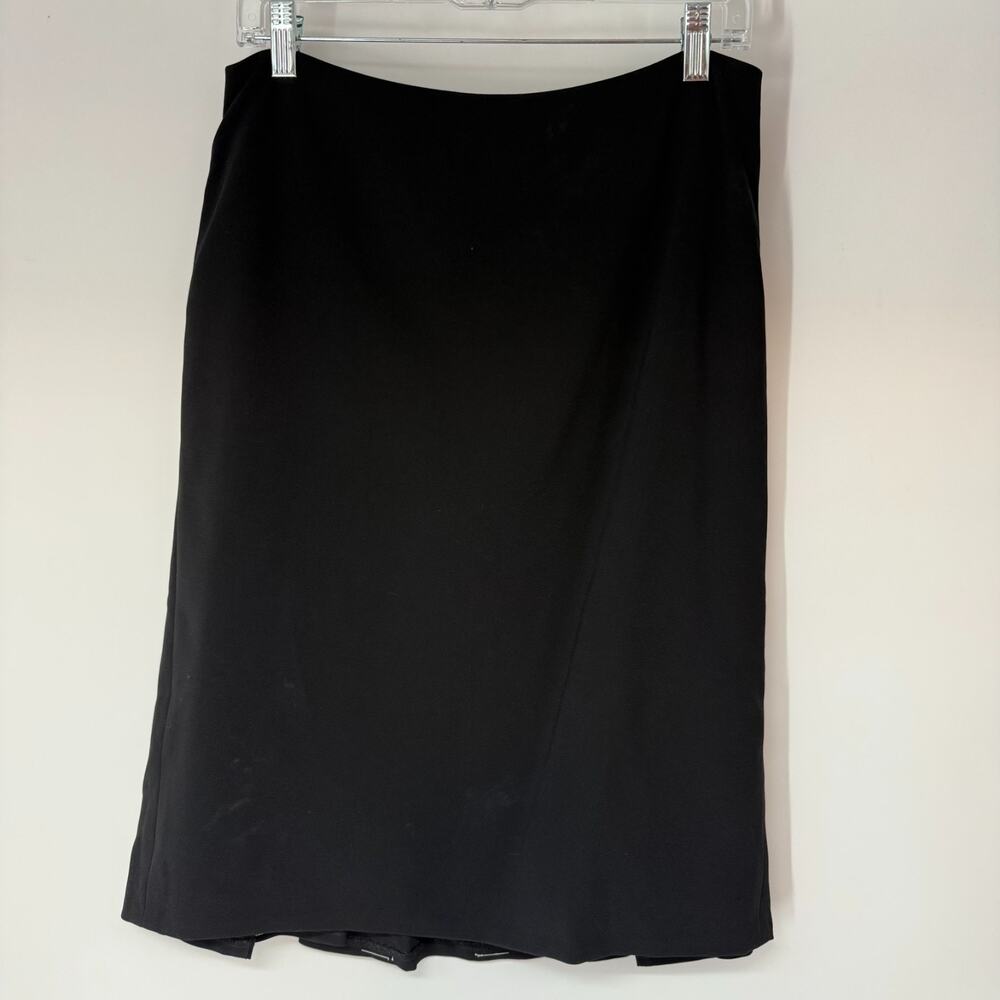 NWT Ann Taylor Pleated Hem Skirt Size 8 Black Lined Zip Back Career Professional